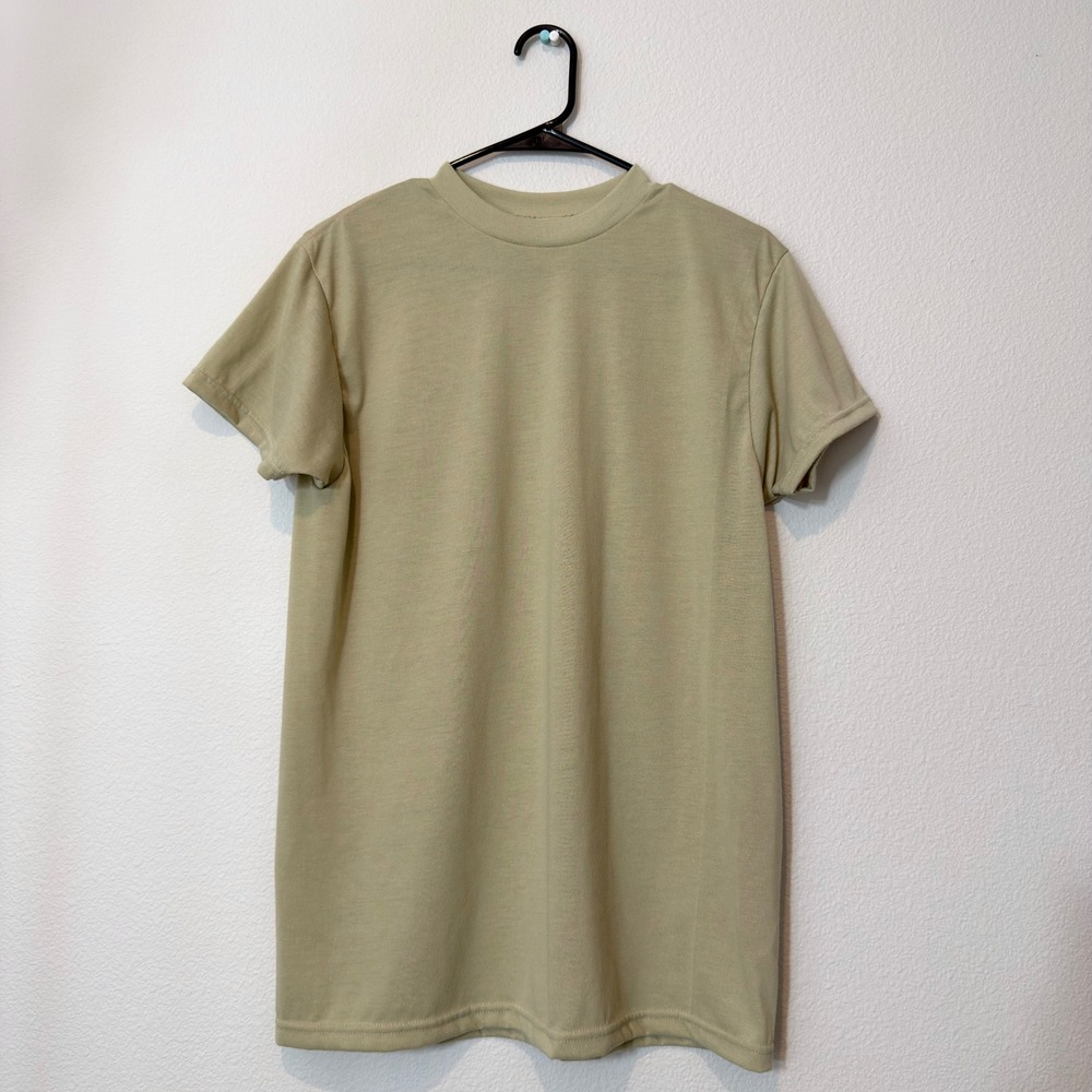 Skilcraft Military T-Shirt Mens Medium Tan Good Moisture Wicking Base Layer